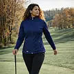 Island Green Island Green Floral Print Full Zip Ladies Top Layer - Dark Blue Aubergine