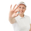 Surprizeshop Surprizeshop Crystal Clip Ladies Golf Visor With Ball Marker Set - White