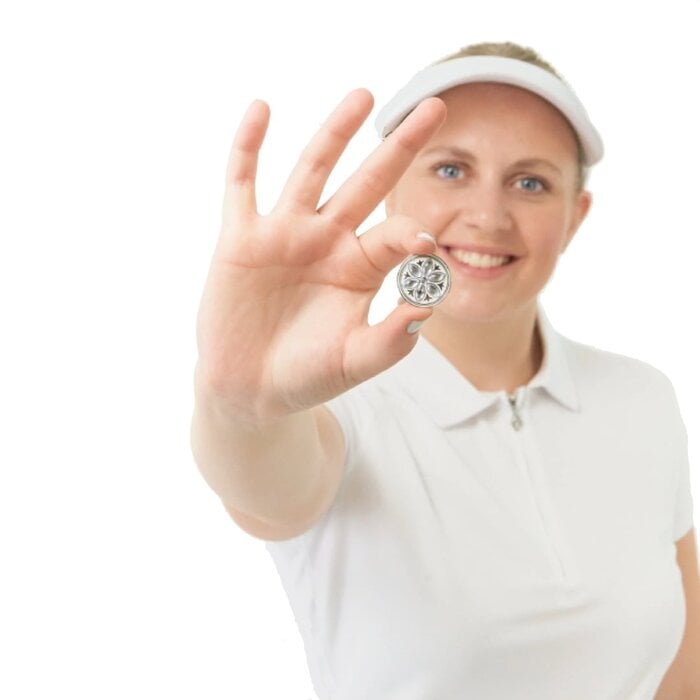 Surprizeshop Surprizeshop Visera de Golf con Clip y Cristales para Mujer con Marcador de Bola - Blanco