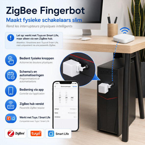 Smartlife Domotica Zigbee schakelrobot voor schakelen met app bediening