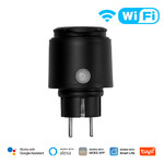 Smartlife Domotica Wifi waterdichte outdoor stekker met IP44, 16A/3680W, Tuya Smart Life - Zwart