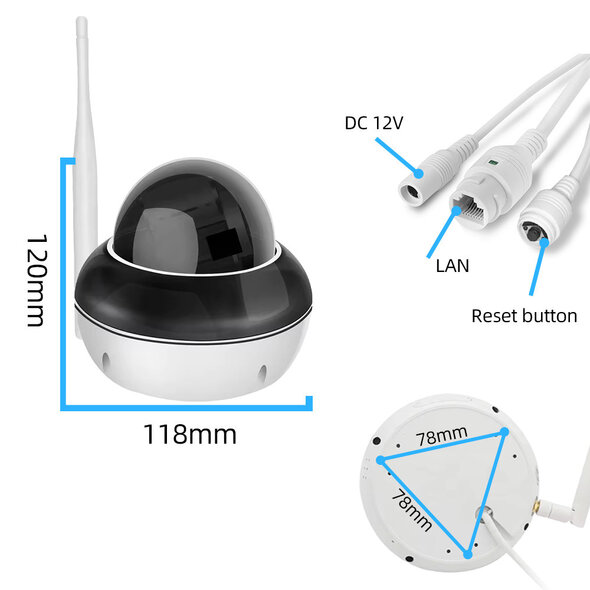Smartlife Domotica Dome buitencamera wit met 5MP resolutie en 5x optische zoom