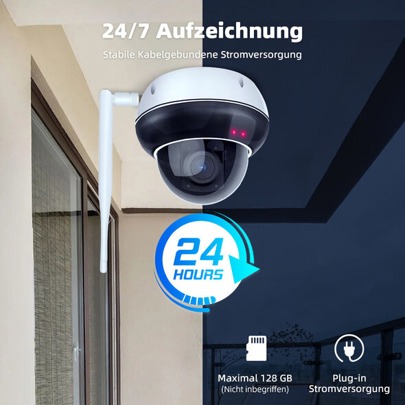 Smartlife Domotica Dome buitencamera wit met 5MP resolutie en 5x optische zoom