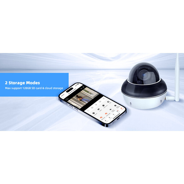 Smartlife Domotica Dome buitencamera wit met 5MP resolutie en 5x optische zoom
