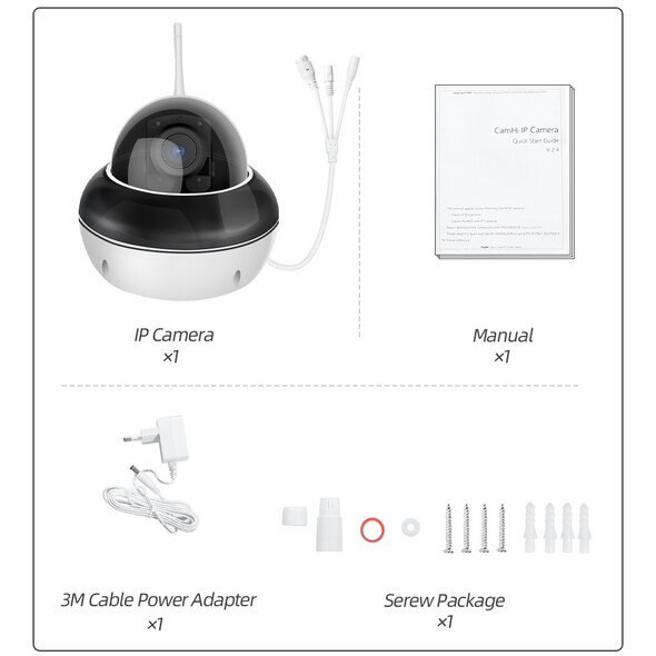 Smartlife Domotica Dome buitencamera wit met 5MP resolutie en 5x optische zoom