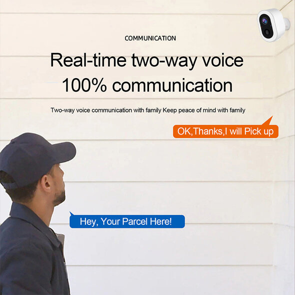 Smartlife Domotica Beveiligingscamera met accu voor buiten met wifi, bewegingsdetectie, spotlight en tweeweg audio