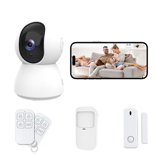 Rehent Technology Alarmsysteem voor huisbeveiliging met Camera, PIR bewegingssensor en afstandsbediening