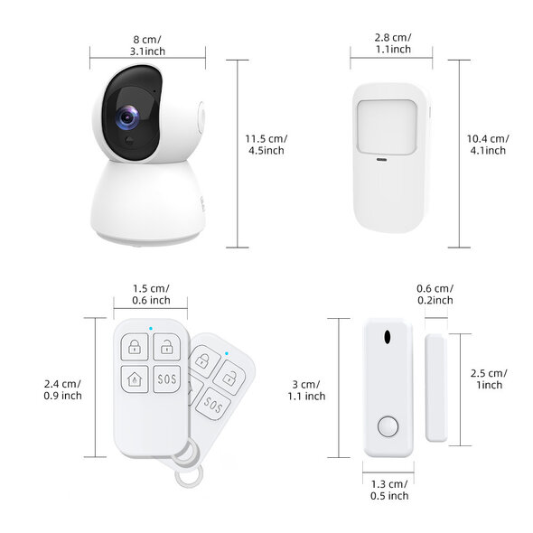 Rehent Technology Alarmsysteem voor huisbeveiliging met Camera, PIR bewegingssensor en afstandsbediening