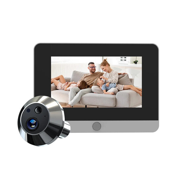 Smartlife Domotica Deurspion met camera, 5 inch scherm, wifi en bewegingsdetectie