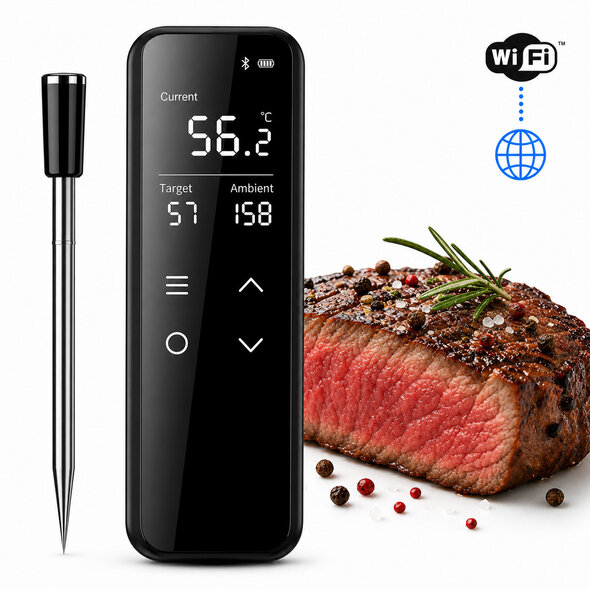Smartlife Domotica Wifi BBQ thermometer met LCD-display en alarmfunctie