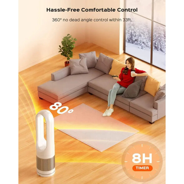 iHomey Witte luchtkoeler met verwarming en bladloze ventilator