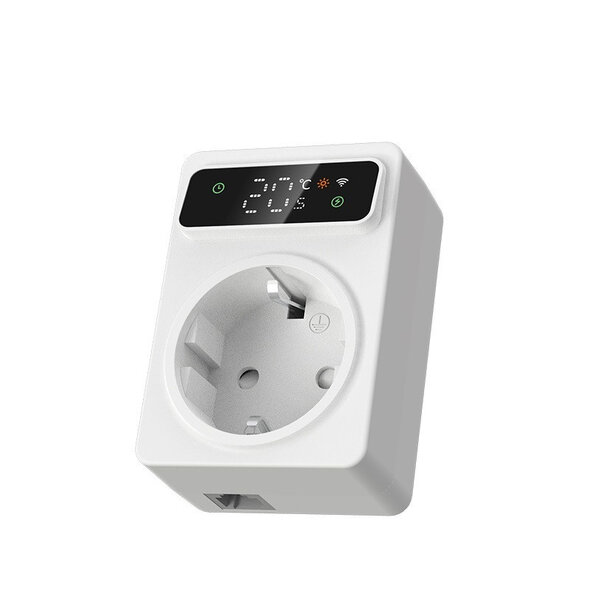 Smartlife Domotica Wifi stekkerthermostaat voor elektrische verwarming en mobiele airco, wit