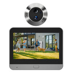 Smartlife Domotica Digitale deurspion voor deuren 35 tot 150 millimeter met 3MP camera nachtzicht en WiFi verbinding