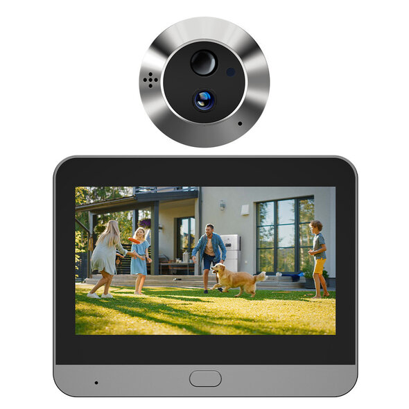 Smartlife Domotica Digitale deurspion voor deuren 35 tot 150 millimeter met 3MP camera nachtzicht en WiFi verbinding