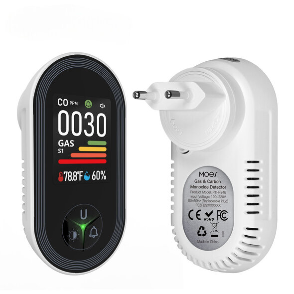 Smartlife Domotica Gasmelder voor CO en brandbare gassen met LCD-display