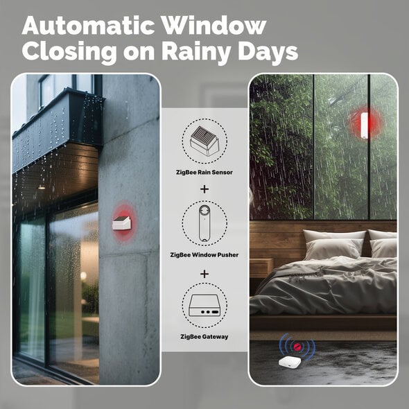 Smartlife Domotica Smart Regensensor voor automatische raamsturing en zonneschermregeling met Zigbee