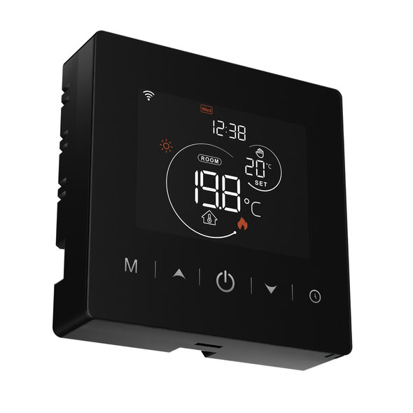Smartlife Domotica Slimme wifi thermostaat voor cv met touchscreen en 2-draads aansluiting - zwart