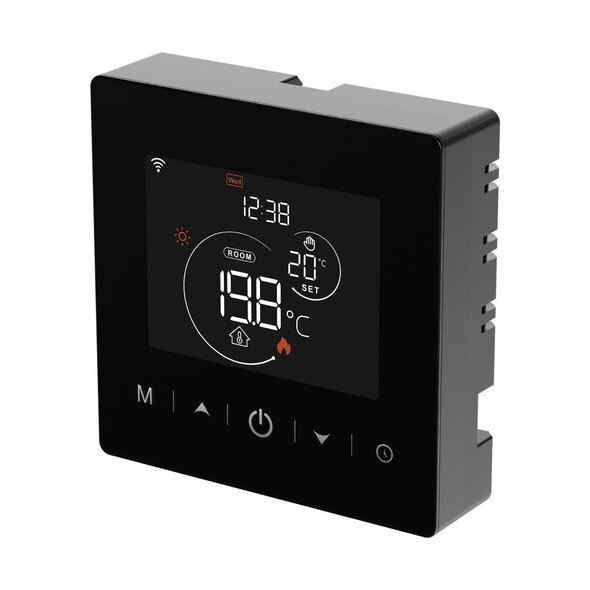 Smartlife Domotica Slimme wifi thermostaat voor cv met touchscreen en 2-draads aansluiting - zwart