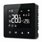 Smartlife Domotica Slimme thermostaat voor CV aan/uit, opbouw, wifi 2,4 GHz, touchscreen, zwart