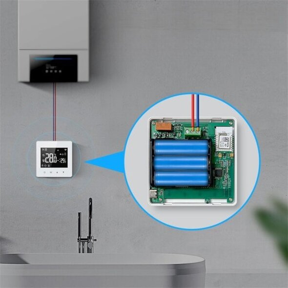 Smartlife Domotica Slimme thermostaat voor CV aan/uit, opbouw, wifi 2,4 GHz, touchscreen, zwart