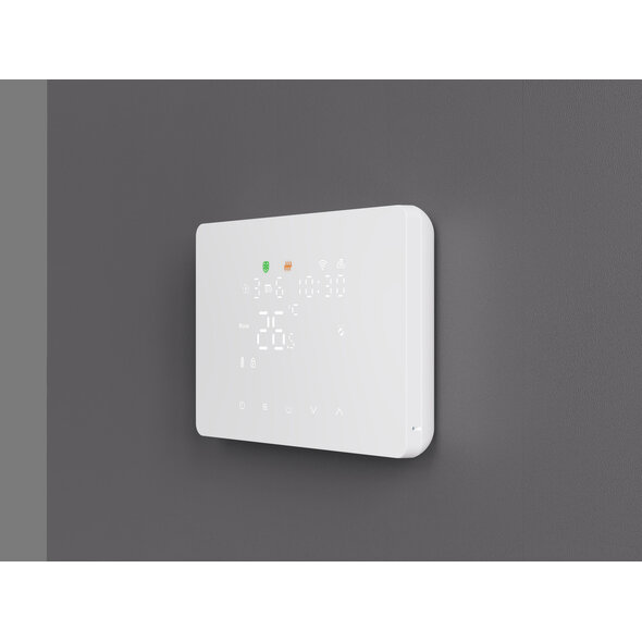 Smartlife Domotica Zigbee thermostaat voor CV met touchscreen en Tuya Smart Life, opbouw zwart