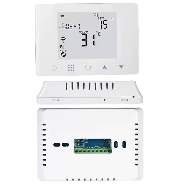 Smartlife Domotica Zwarte slimme thermostaat voor cv met wifi, Zigbee en touchscreen