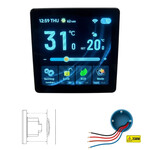 Smartlife Domotica Wifi inbouw thermostaat voor cv ketel met touchscreen en app bediening zwart