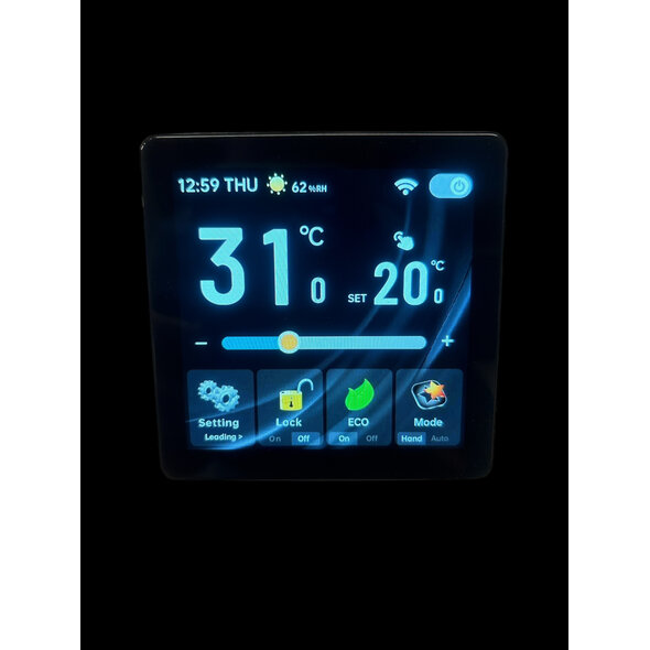 Smartlife Domotica Wifi inbouw thermostaat voor cv ketel met touchscreen en app bediening zwart
