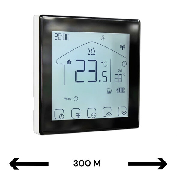 Smartlife Domotica Thermostaat voor CV met RF ontvanger WiFi touchscreen programmeerbaar zwart