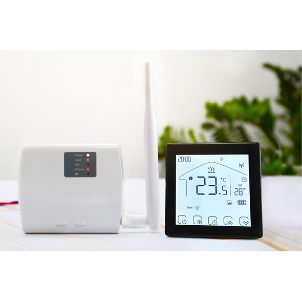 Smartlife Domotica Thermostaat voor CV met RF ontvanger WiFi touchscreen programmeerbaar zwart
