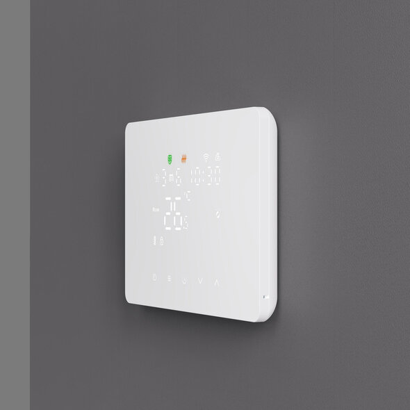 Smartlife Domotica Slimme CV-thermostaat met touchscreen, app- en spraakbediening, programmeerbaar, zwart