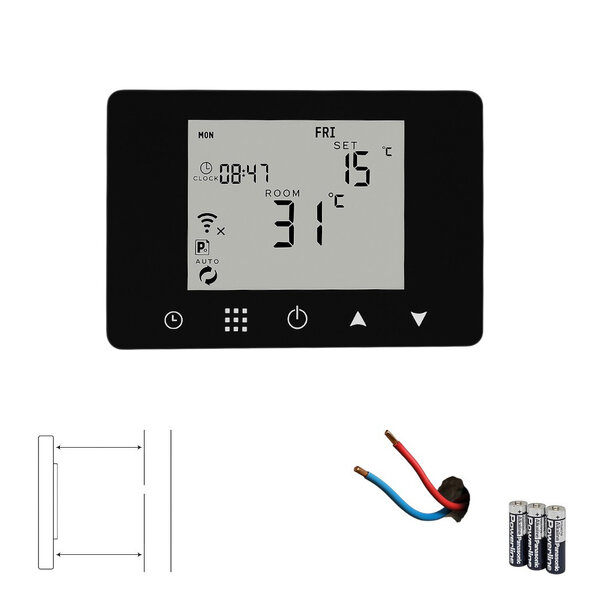 Smartlife Domotica Slimme Zigbee thermostaat voor CV met touchscreen en Tuya Smart Life-app wit