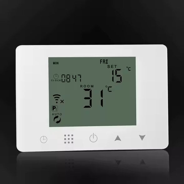 Smartlife Domotica Slimme Zigbee thermostaat voor CV met touchscreen en Tuya Smart Life-app wit
