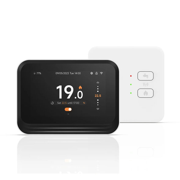 Smartlife Domotica Thermostaat voor cv installatie met WiFi, app-bediening en inzicht in verbruik - Zwart