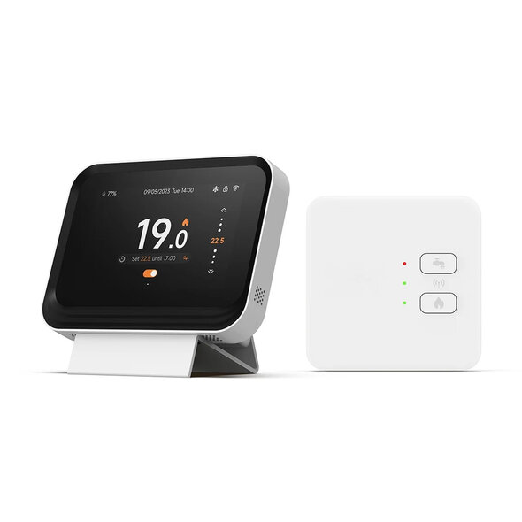 Smartlife Domotica Thermostaat voor cv installatie met WiFi, app-bediening en inzicht in verbruik - Zwart