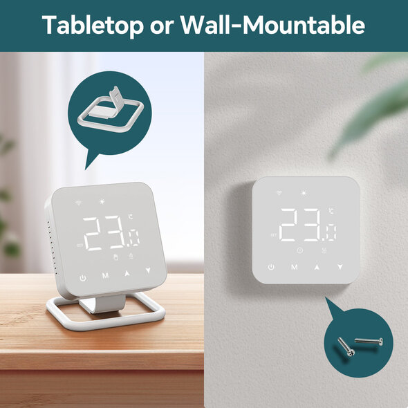 Smartlife Domotica Thermostaat voor CV installatie met wifi draadloze bediening vorstbeveiliging en app bediening