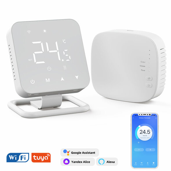 Smartlife Domotica Thermostaat voor CV installatie met wifi draadloze bediening vorstbeveiliging en app bediening