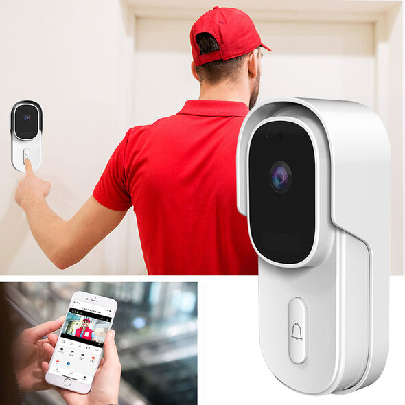 Smartlife Domotica Video deurbel voor buitengebruik met Full HD camera infrarood nachtzicht en IP65 waterdicht