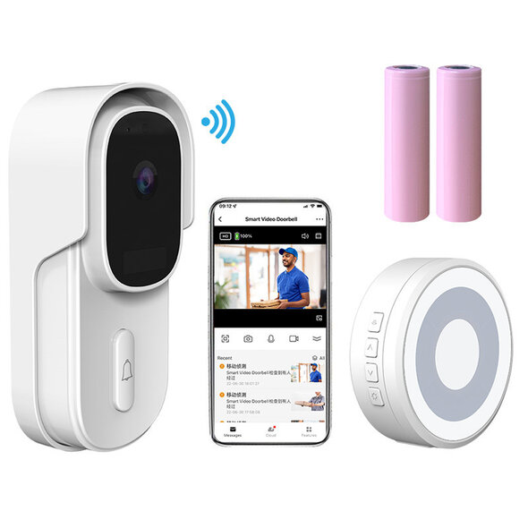 Smartlife Domotica Video deurbel voor buitengebruik met Full HD camera infrarood nachtzicht en IP65 waterdicht