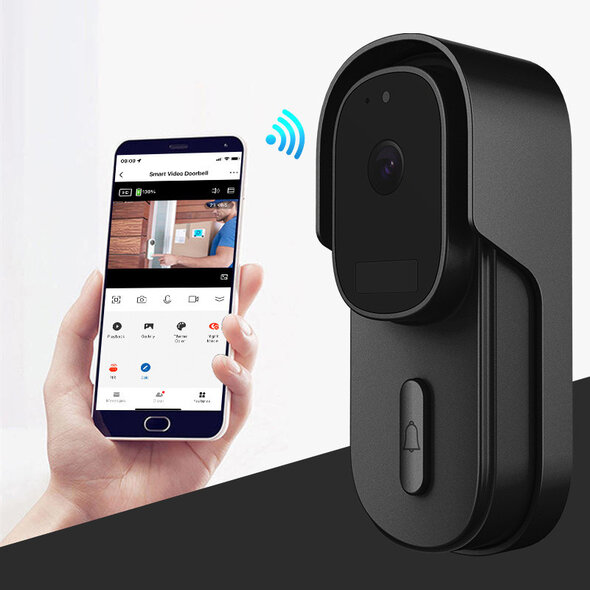 Smartlife Domotica Video deurbel voor buitengebruik met Full HD camera infrarood nachtzicht en IP65 waterdicht