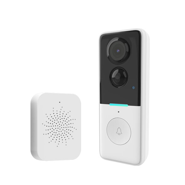 Smartlife Domotica WiFi video deurbel 1080P Full HD met nachtzicht 5m en tweeweg-audio, zwart / wit
