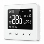 Smartlife Domotica Wifi opbouw thermostaat met touchscreen, CV installatie Tuya Smart Life en spraakbediening wit