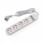 Smartlife Domotica Slimme wifi stekkerdoos met 4 stopcontacten, 2 USB-A en 1 USB-C, wit