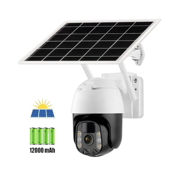 Smartlife Domotica Beveiligingscamera buiten met zonnepaneel en 3MP PTZ kleurennachtzicht Wit