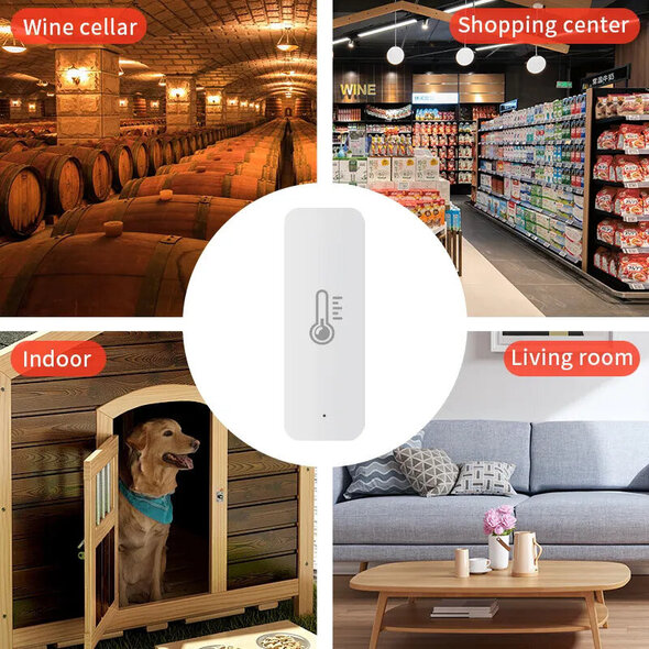 Smartlife Domotica Thermometer en hygrometer voor binnen met real time monitoring en groot display