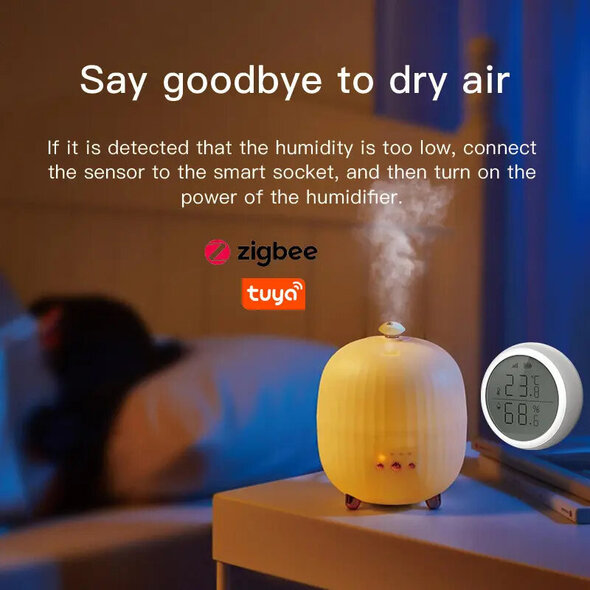 Smartlife Domotica Thermometer en hygrometer voor binnen met real time monitoring en groot display