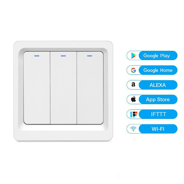 Smartlife Domotica 3-voudige slimme inbouw lichtschakelaar Zigbee met Tuya Smart Life bediening (wit)