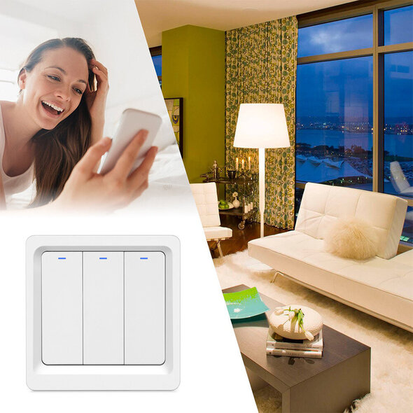 Smartlife Domotica Zigbee 2-voudige inbouw lichtschakelaar zonder nuldraad (wit)
