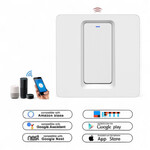 Smartlife Domotica Inbouw WiFi lichtschakelaar 1 knops, geen nuldraad, Tuya Smart Life compatibel, wit