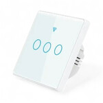 Smartlife Domotica Touch WiFi lichtschakelaar 3-knops wit gehard glazen paneel